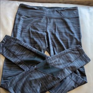 Gray and black striped Under Armour leggings